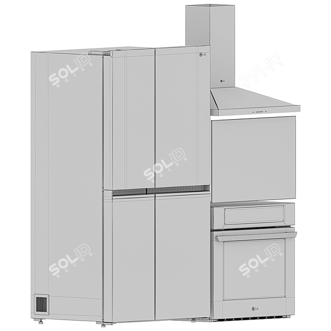 LG Kitchen Appliance Collection Set 3D model image 7