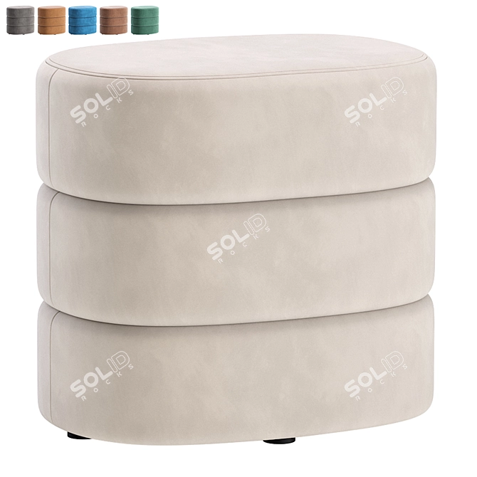 Elegant Beige Pouf Boguslav 3D model image 1