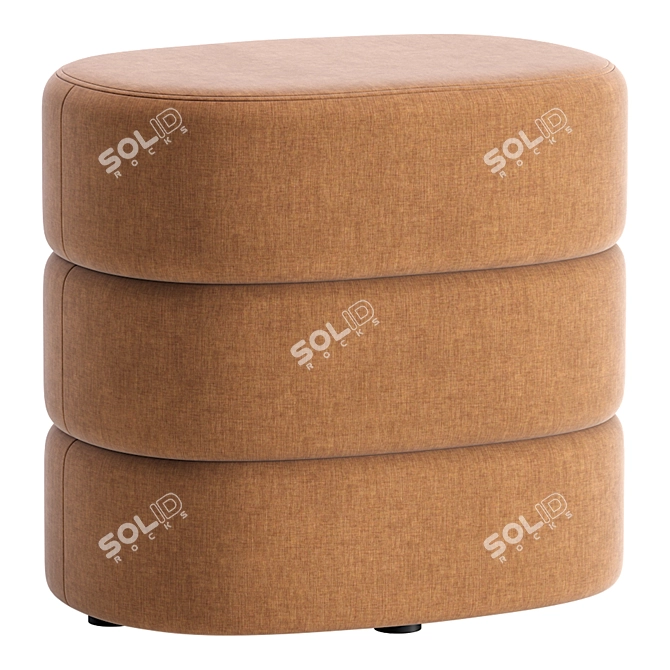 Elegant Beige Pouf Boguslav 3D model image 3