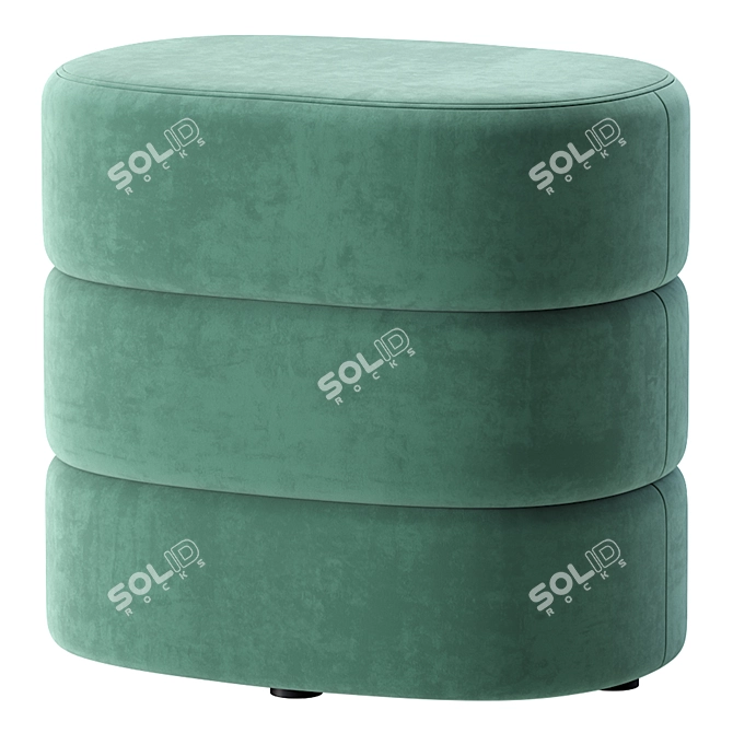 Elegant Beige Pouf Boguslav 3D model image 4