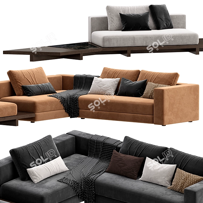 Sleek View Modular Sofa Design 3D model image 4