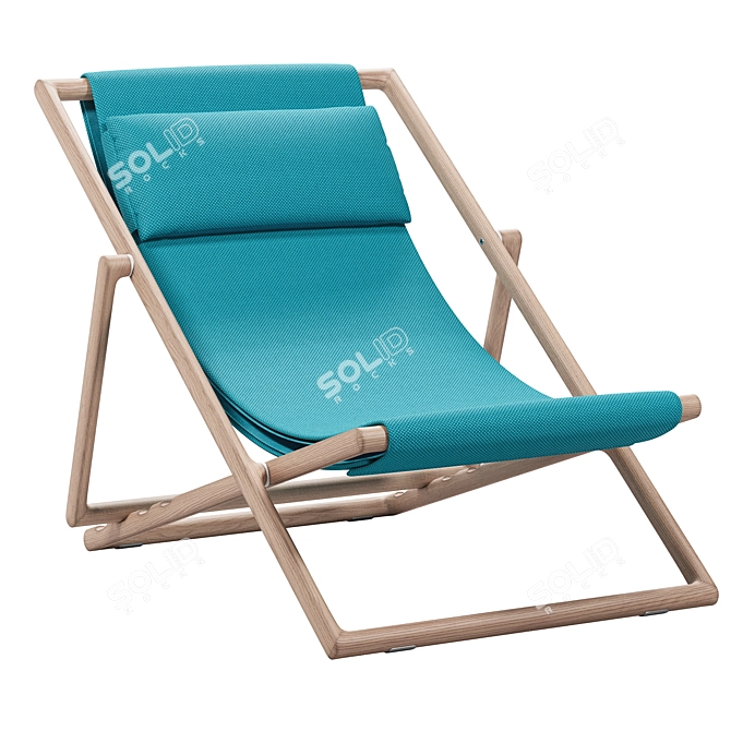 Portofino Folding Deck Chair, Brio Fabric 3D model image 1