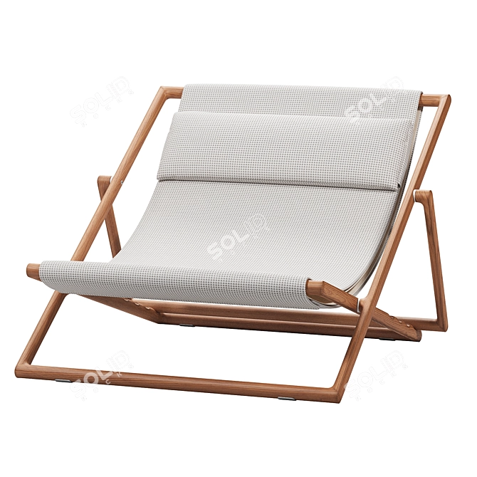 Portofino Folding Deck Chair, Brio Fabric 3D model image 2