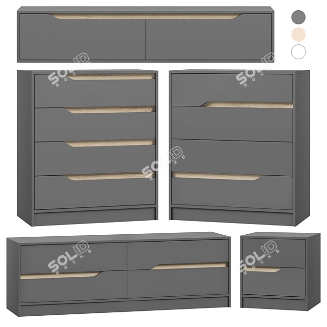 Modern Mons Furniture Collection 3D model image 1