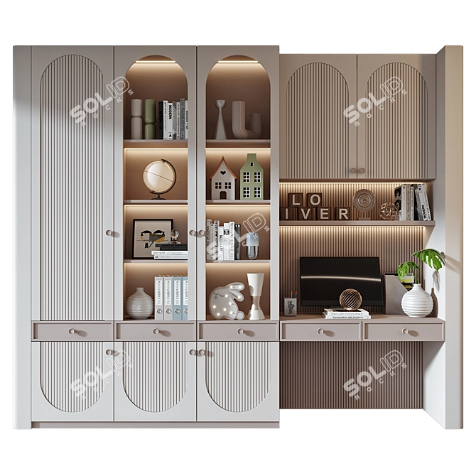 Modern Bookshelf Composition - GHS-2589 3D model image 1