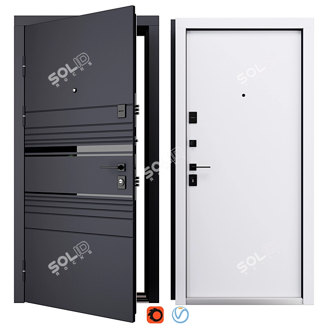 Sunset Metal Entry Door Kit 3D model image 1