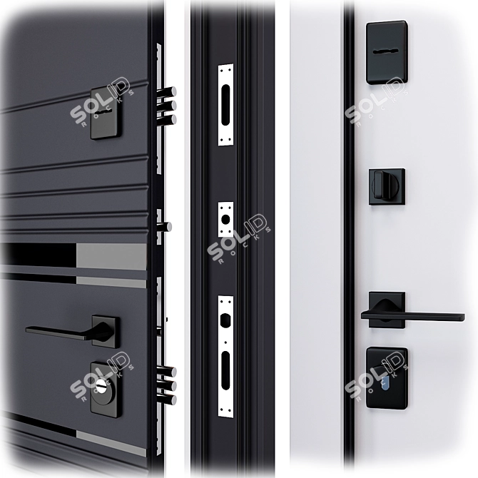 Sunset Metal Entry Door Kit 3D model image 4