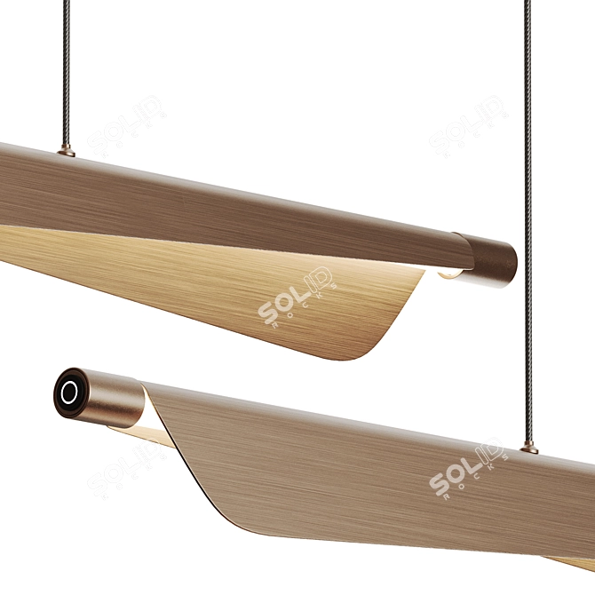 Modern Linear Light Fixture Set 3D model image 5