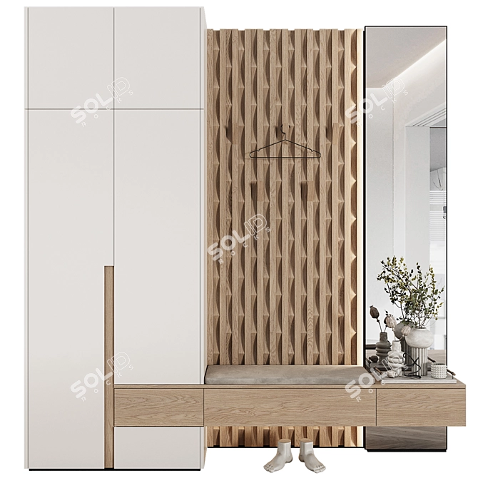 Title: Modern Minimalist Entryway Set 3D model image 1