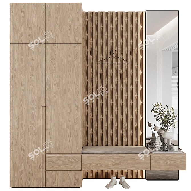 Title: Modern Minimalist Entryway Set 3D model image 2