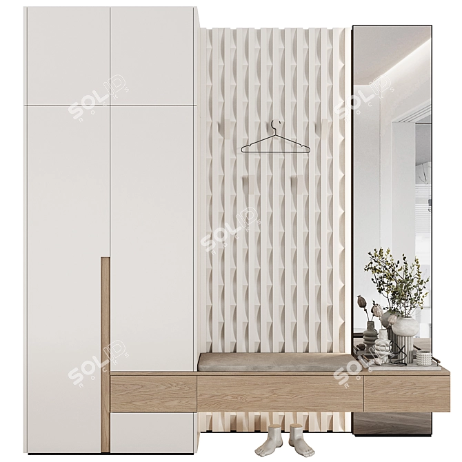 Title: Modern Minimalist Entryway Set 3D model image 3