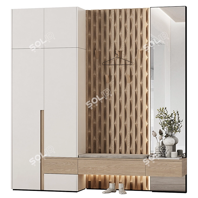 Title: Modern Minimalist Entryway Set 3D model image 4