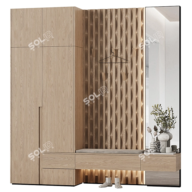 Title: Modern Minimalist Entryway Set 3D model image 5