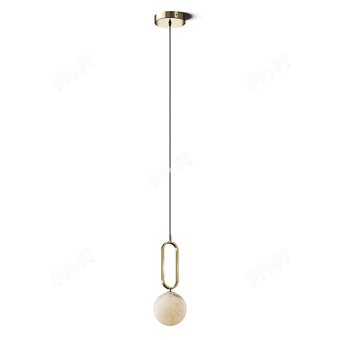 Modern Alabaster Pendant Light Fixture 3D model image 2