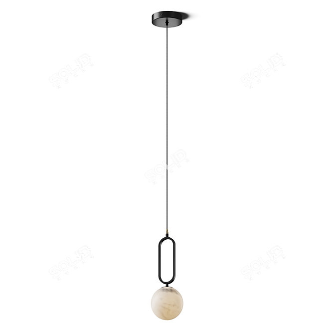 Modern Alabaster Pendant Light Fixture 3D model image 3