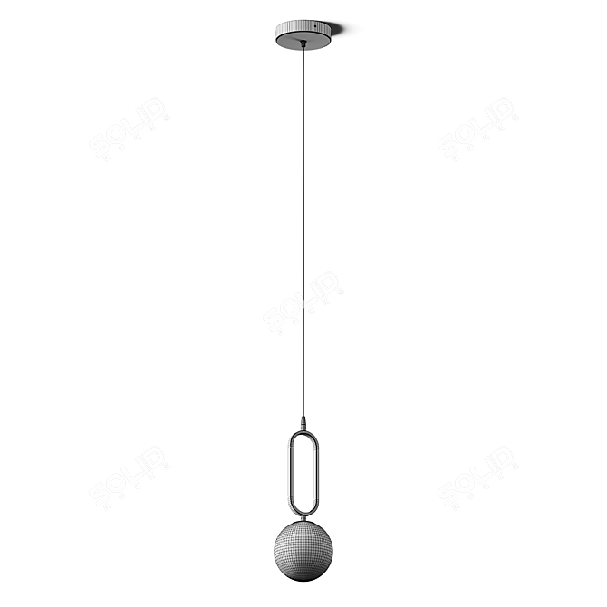 Modern Alabaster Pendant Light Fixture 3D model image 5