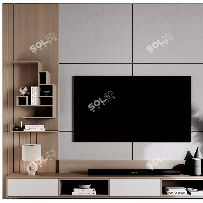 Modern TV Wall Mount Stand 3D model image 3