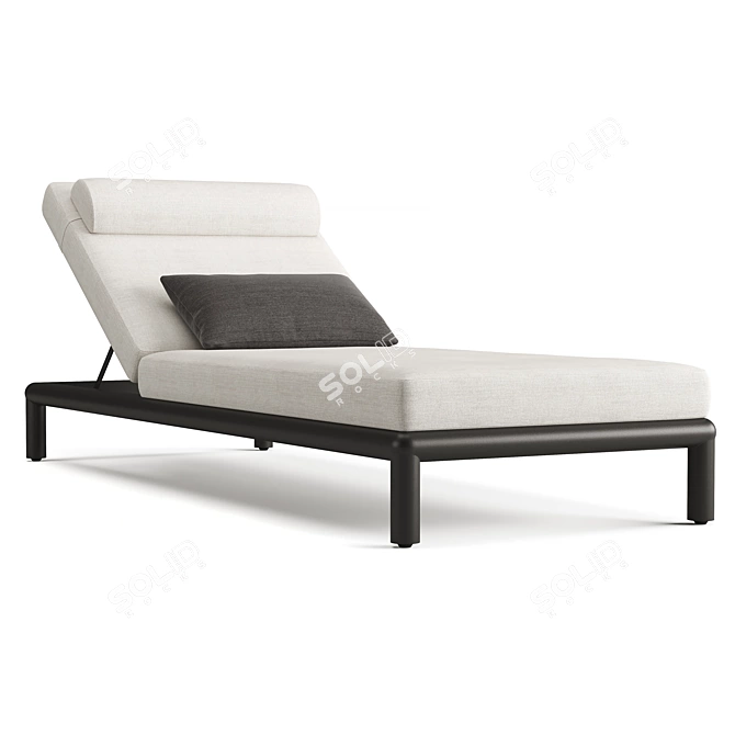 Modern Aluminum Poolside Chaise 3D model image 2