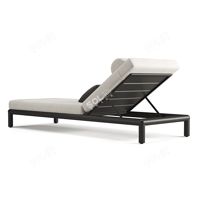 Modern Aluminum Poolside Chaise 3D model image 3