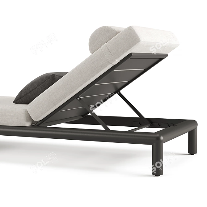 Modern Aluminum Poolside Chaise 3D model image 4