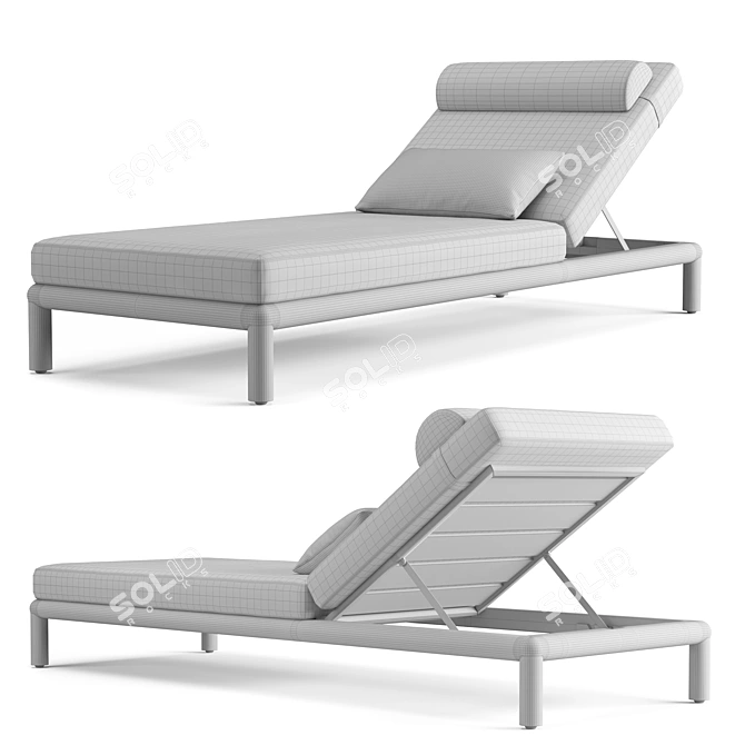 Modern Aluminum Poolside Chaise 3D model image 5