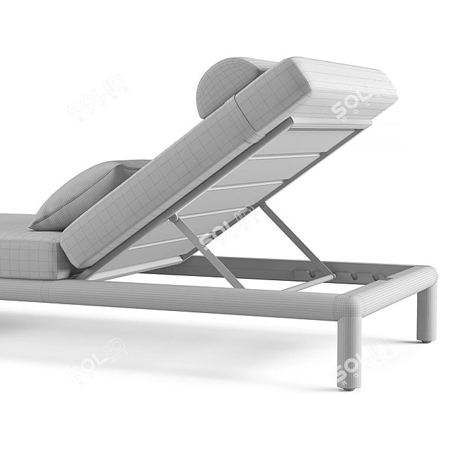 Modern Aluminum Poolside Chaise 3D model image 6