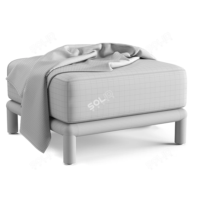 Palma Aluminum Ottoman by Restoration Hardware 3D model image 1