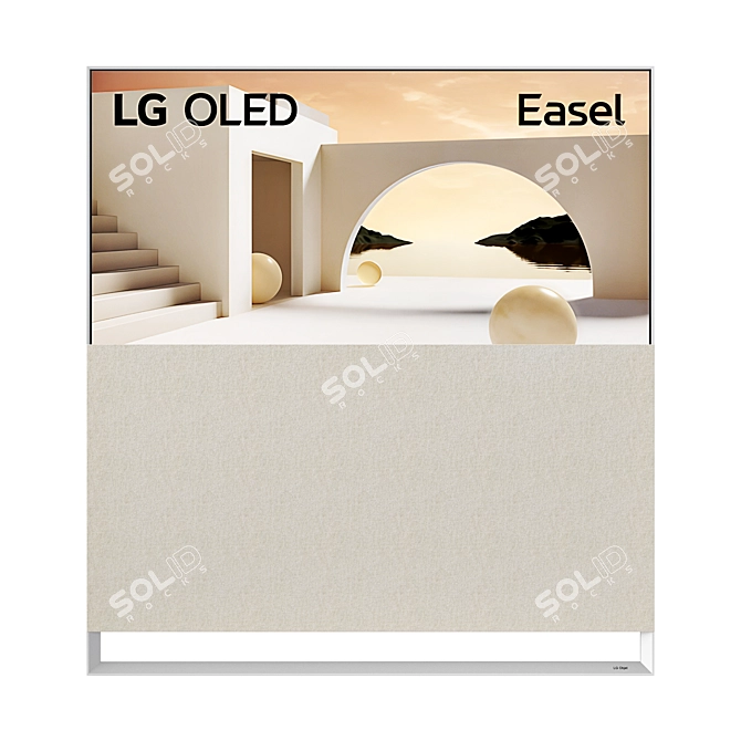 LG OLED Easel TV Stand 3D model image 1