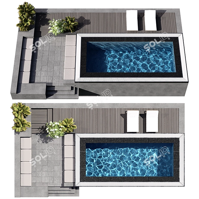 Modern Pool Design No.118 3D model image 1