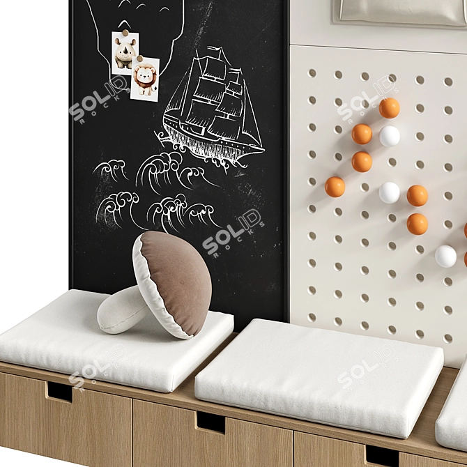 Kids' Room Chalkboard Decor Kit 3D model image 3