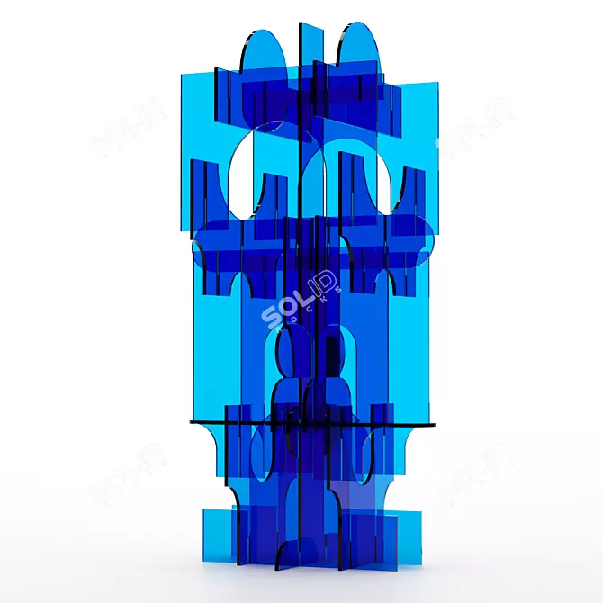 Colorful Glass Sculpture Replica 3D model image 2