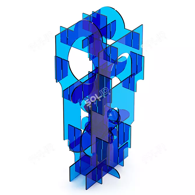 Colorful Glass Sculpture Replica 3D model image 4