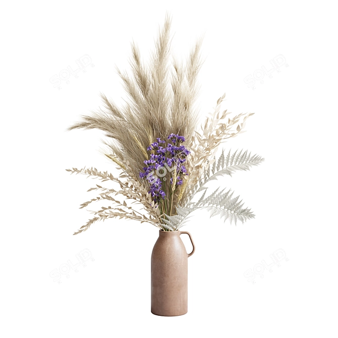 Diverse Plant Arrangement Vase 3D model image 6