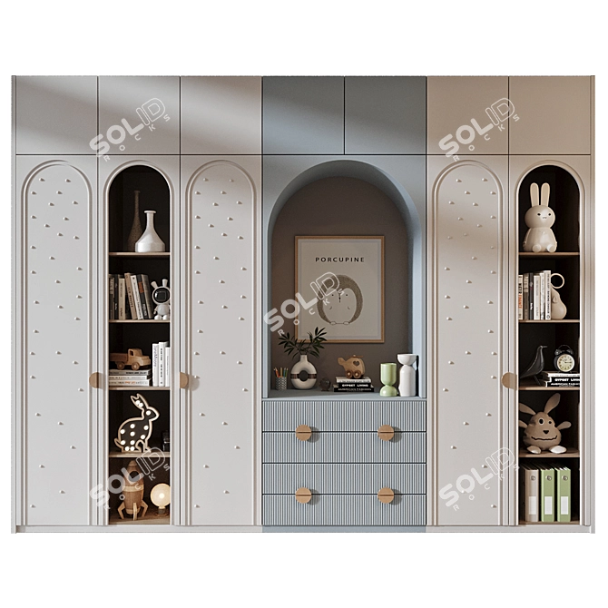 Custom Wardrobe Furniture Composition 3D model image 1