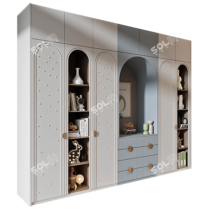 Custom Wardrobe Furniture Composition 3D model image 2