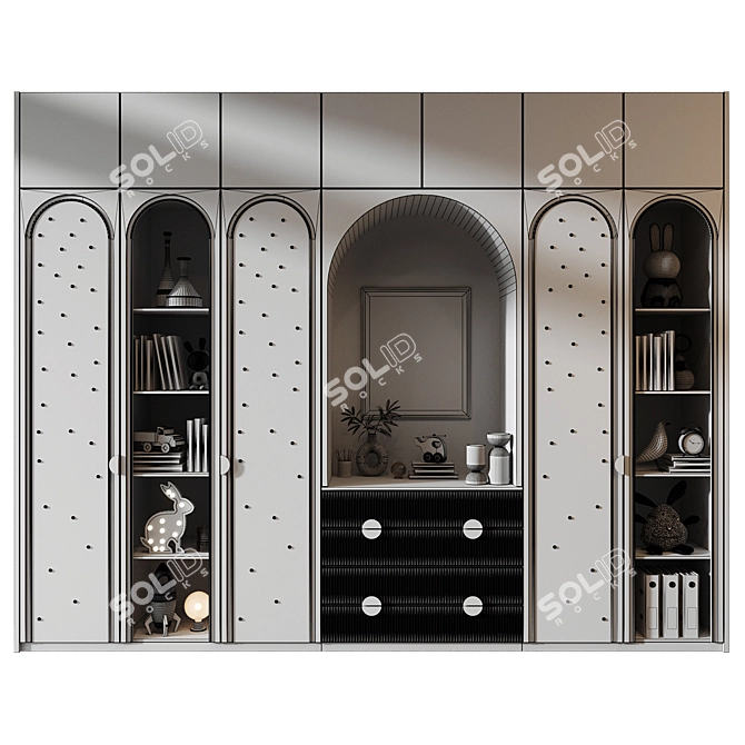 Custom Wardrobe Furniture Composition 3D model image 3