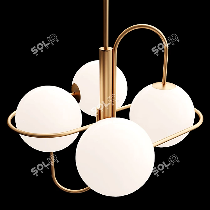 Opal Pendant Light Brass Finish 3D model image 3