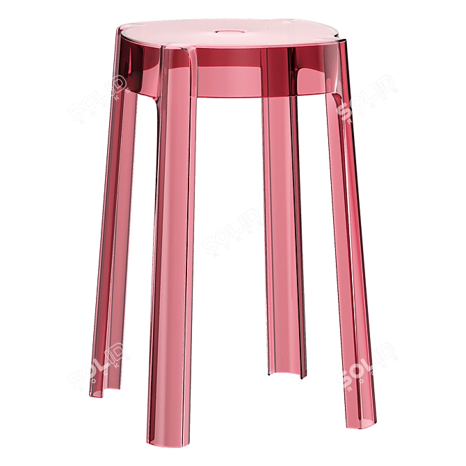 Elegant Transparent Plastic Chair 3D model image 3