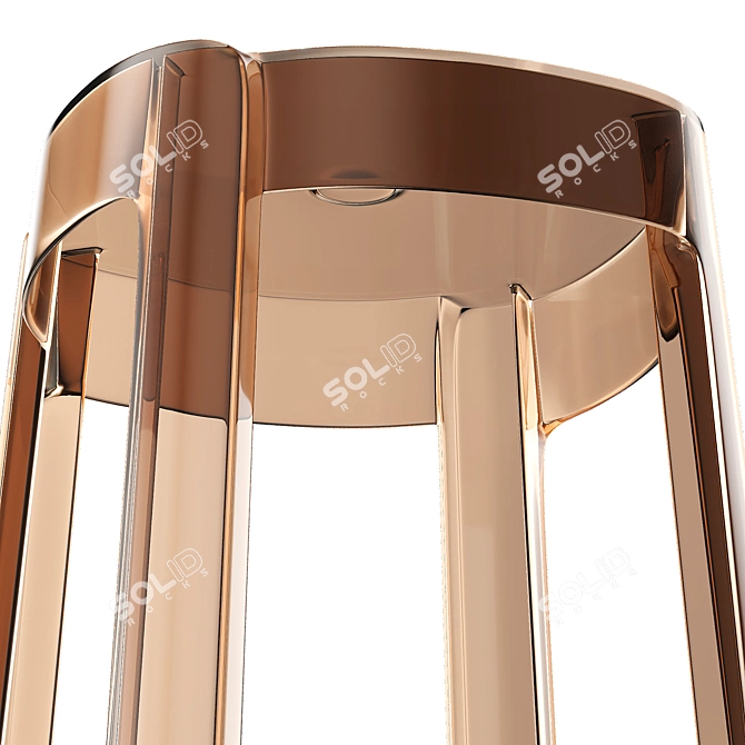 Elegant Transparent Plastic Chair 3D model image 6