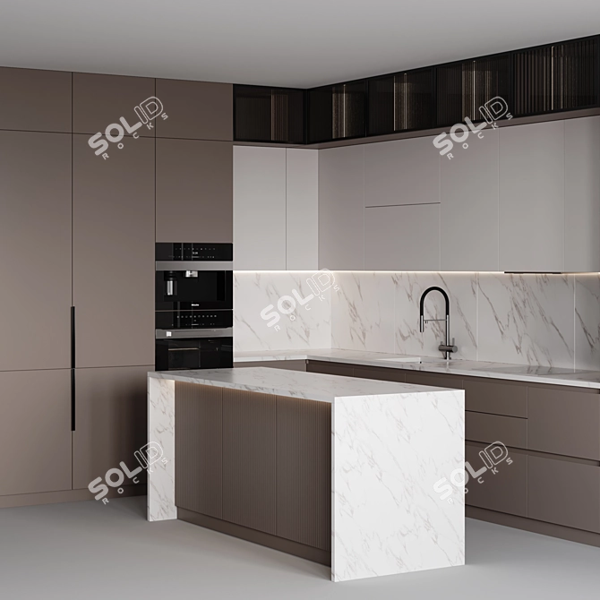 Adjustable Modern 2015 Kitchen 3D model image 2