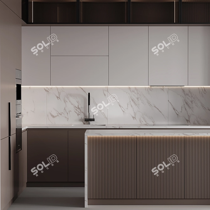 Adjustable Modern 2015 Kitchen 3D model image 3