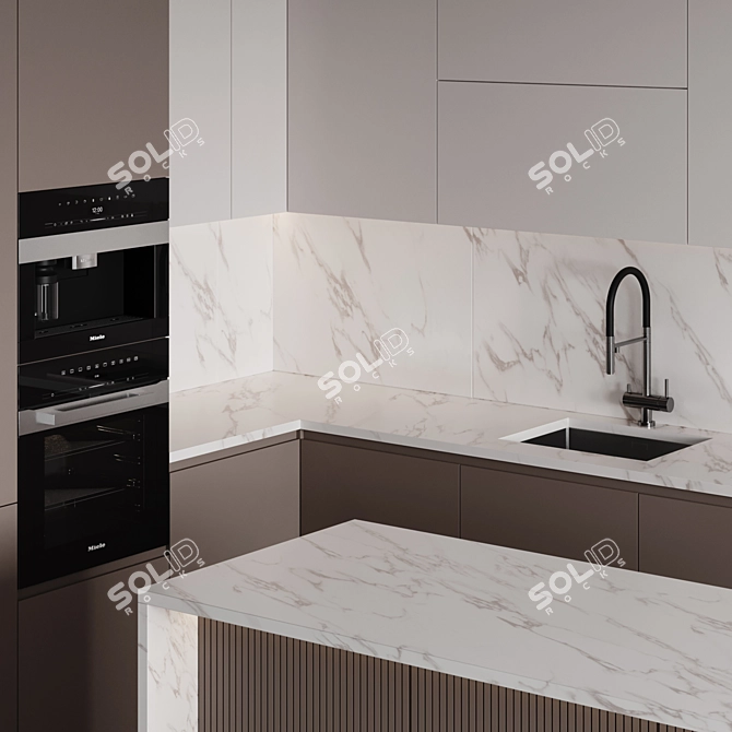 Adjustable Modern 2015 Kitchen 3D model image 4