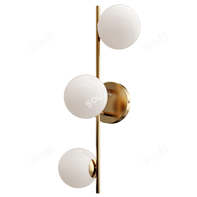 Coro 3-Light Aged Brass Wall Lamp 3D model image 1