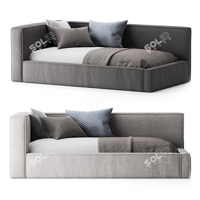 Modern Sensation Mini Bed Frame 3D model image 1