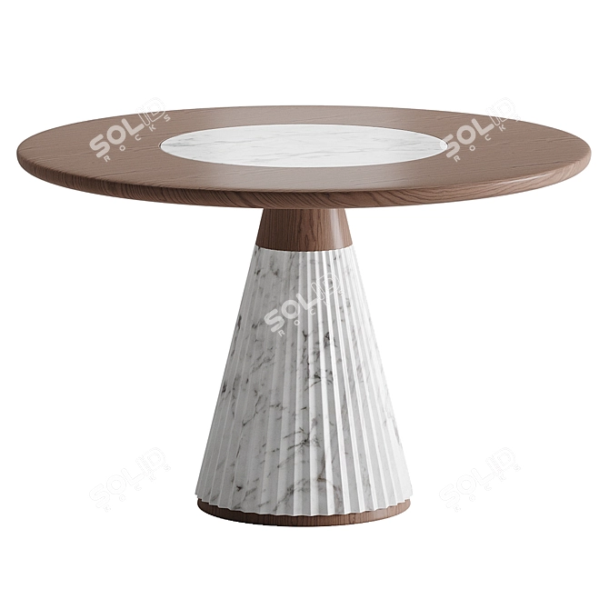 Modern Dining Set 113 Wood/Marble 3D model image 3