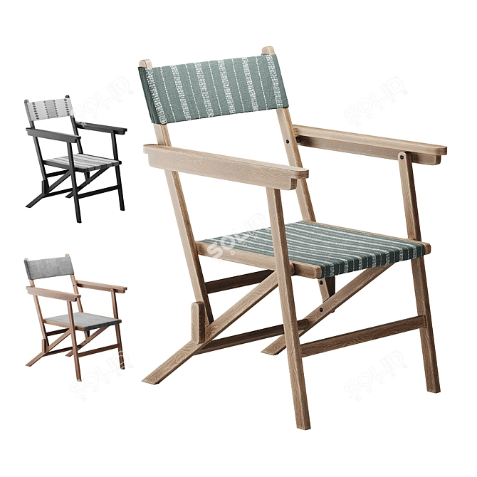 Folding Linen Chair by Zara Home 3D model image 4