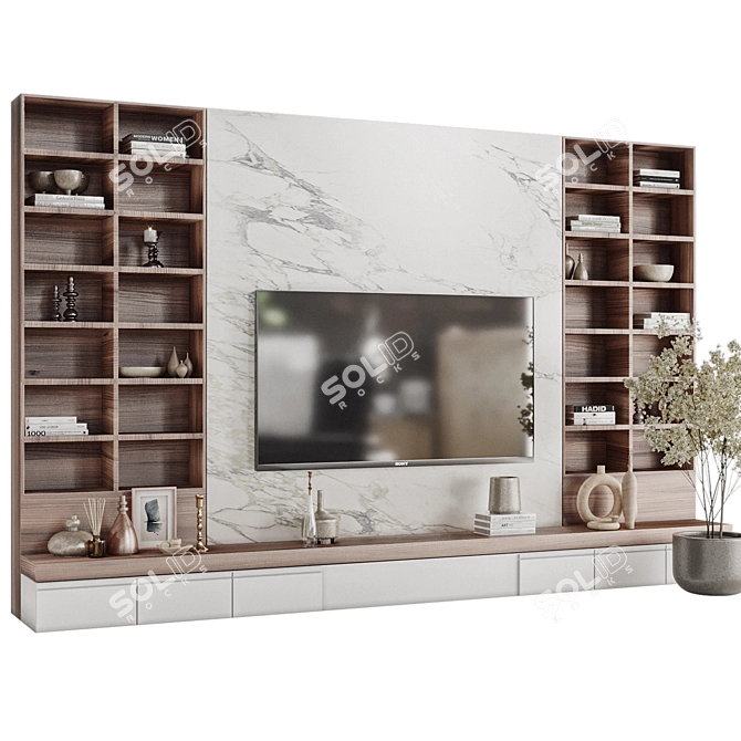 Premium TV Wall 17 Model 3D model image 2