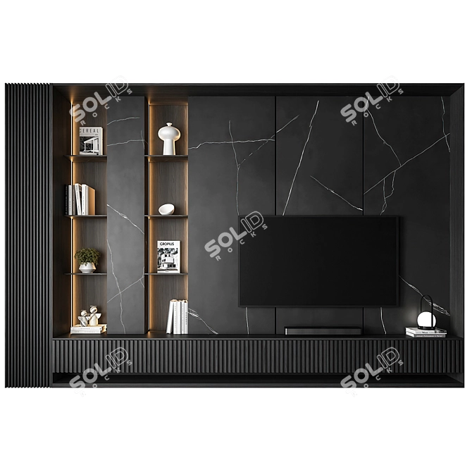 Modern TV Wall Unit Set 3D model image 1