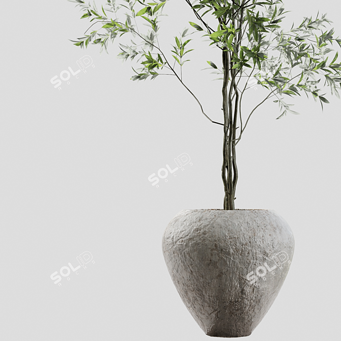 Title: Botanical Beauty Vase Display 3D model image 2