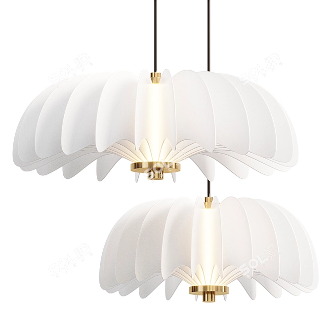 Elegance in Motion Pendant Lamp 3D model image 1